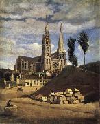 Corot Camille The Cathedral of market analyses oil on canvas